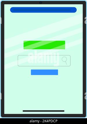 Tablet search bar, illustration, vector on a white background. Stock Vector