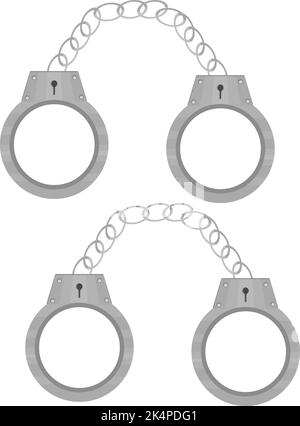 Prisoner handcuffs, illustration, vector on a white background. Stock Vector