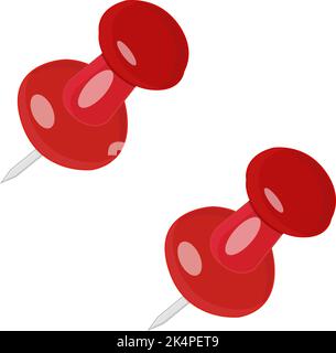 Red pins, illustration, vector on a white background. Stock Vector