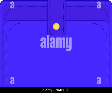 Blue wallet, illustration, vector on a white background. Stock Vector