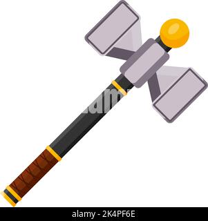 Ancient war hammer, illustration, vector on a white background. Stock Vector