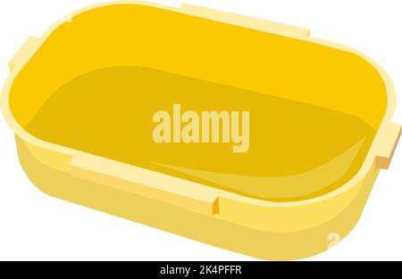 Yellow tiffin box, illustration, vector on a white background. Stock Vector