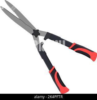 Black hedge trimmer, illustration, vector on a white background. Stock Vector