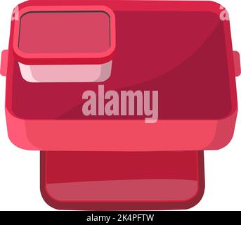 Red tiffin box, illustration, vector on a white background. Stock Vector