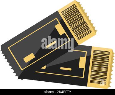 Cinema tickets, illustration, vector on a white background. Stock Vector
