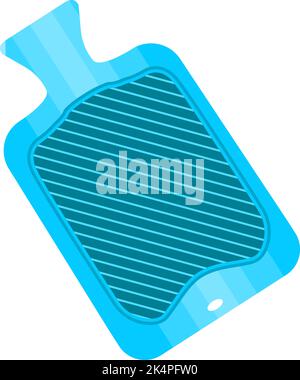 Blue hot water bag, illustration, vector on a white background. Stock Vector