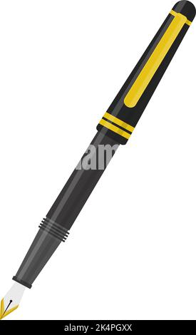 Office fountain pen, illustration, vector on a white background. Stock Vector