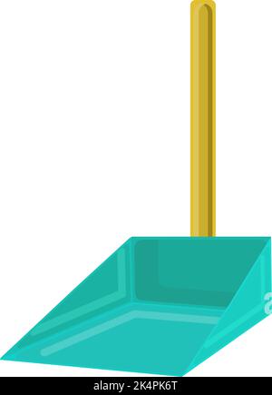 Mint green dustpan, illustration, vector on a white background. Stock Vector