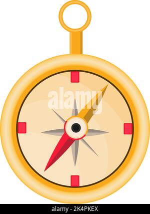 Golden compass, illustration, vector on a white background. Stock Vector