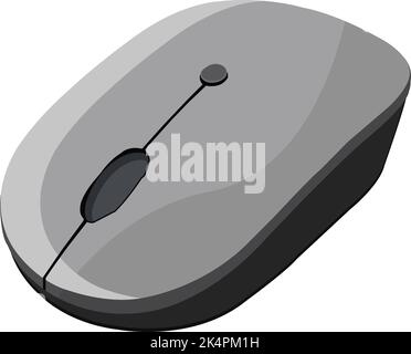 Grey computer mouse, illustration, vector on a white background. Stock Vector