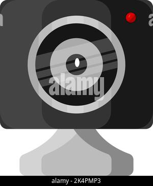 Black webcam, illustration, vector on a white background. Stock Vector