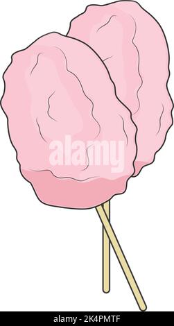 Pink Sweet Cotton Candy Vector Illustration Isolated Design with Flat ...