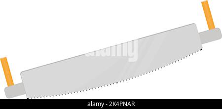 Two man saw, illustration, vector on a white background. Stock Vector