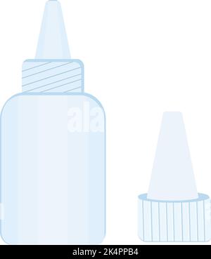 Eye drops bottle, illustration, vector on a white background. Stock Vector