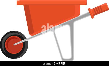 Wheel barrow, illustration, vector on a white background. Stock Vector
