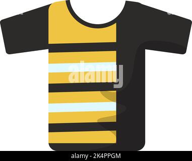 Black and yellow tshirt, illustration, vector on a white background. Stock Vector