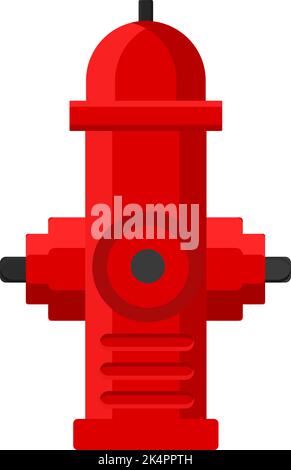 Red fire hydrant, illustration, vector on a white background. Stock Vector
