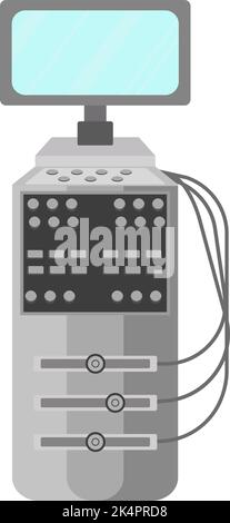 Ultrasonograph machine, illustration, vector on a white background. Stock Vector