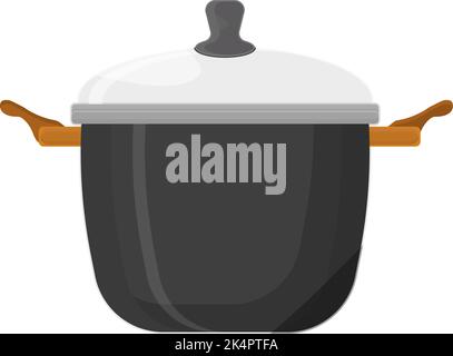 Deep pan, illustration, vector on a white background. Stock Vector