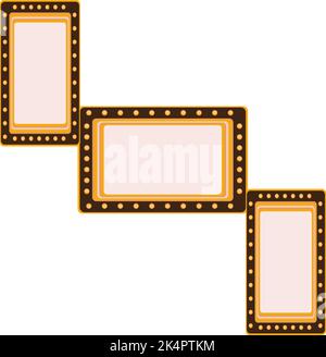 Three frames, illustration, vector on a white background. Stock Vector