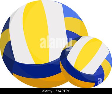 Two volleyball balls, illustration, vector on a white background. Stock Vector