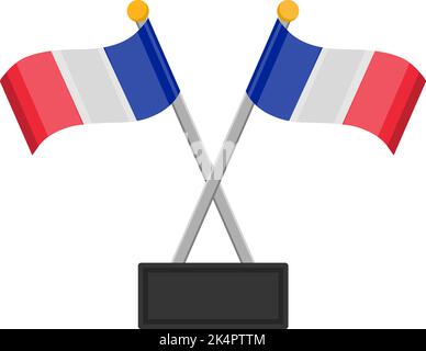 French flag, illustration, vector on a white background. Stock Vector