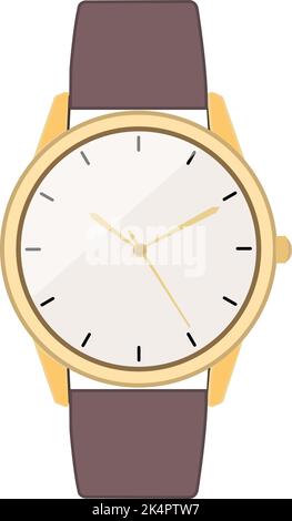 Round wrist watch, illustration, vector on a white background. Stock Vector