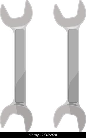 Working wrench tool, illustration, vector on a white background. Stock Vector