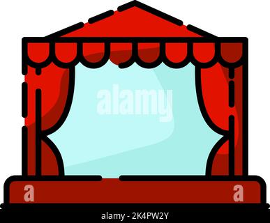 Amusment park theater, illustration, vector on a white background. Stock Vector