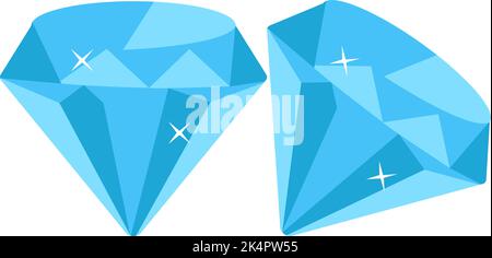Two blue diamonds, illustration, vector on a white background. Stock Vector