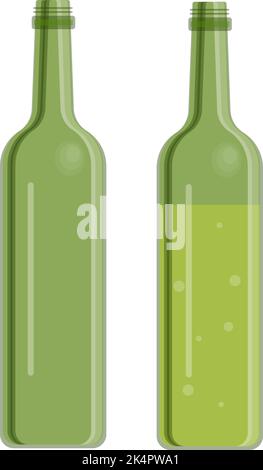 Two glass bottles, illustration, vector on a white background. Stock Vector