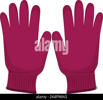 Pink gloves, illustration, vector on a white background. Stock Vector