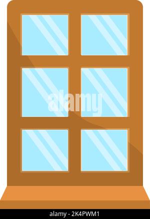 Wooden window, illustration, vector on a white background. Stock Vector