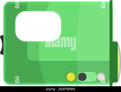 Green hand flashlight, illustration, vector on a white background. Stock Vector