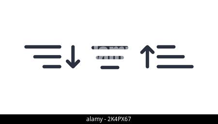 Sort Icon Logo Vector Symbol. List Icon. Stock vector illustration isolated on white background. Stock Vector
