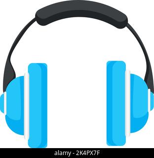 Blue headphones, illustration, vector on a white background. Stock Vector