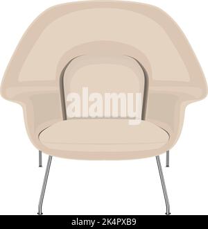 Womb chair, illustration, vector on a white background. Stock Vector
