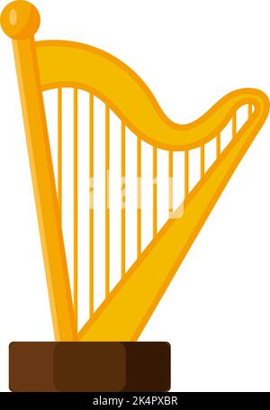 Classic wooden harp cartoon illustration Stock Vector Image & Art - Alamy