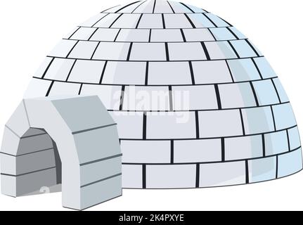 White igloo, illustration, vector on a white background. Stock Vector