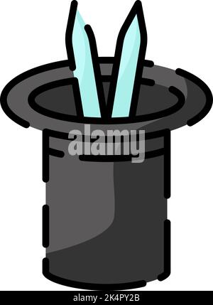 Amusment park magic hat , illustration, vector on a white background. Stock Vector