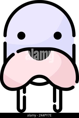 Grey walrus, illustration, vector on a white background. Stock Vector