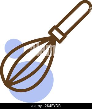 Bakery whisk, illustration, vector on a white background. Stock Vector