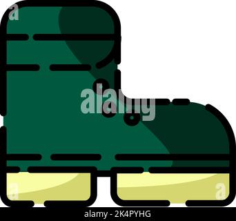 Camping shoes, illustration, vector on a white background. Stock Vector