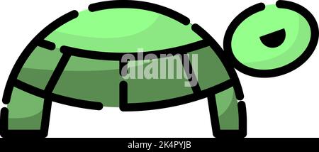 Green turtle, illustration, vector on a white background. Stock Vector