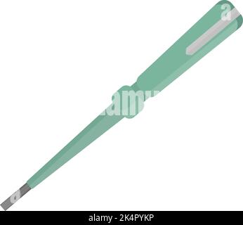 Green electric tester, illustration, vector on a white background. Stock Vector