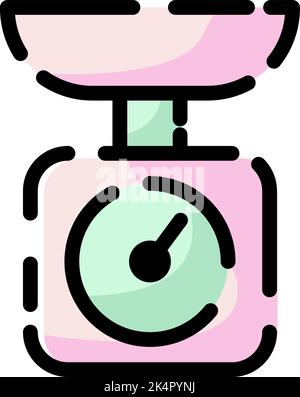 Bakery scale, illustration, vector on a white background. Stock Vector