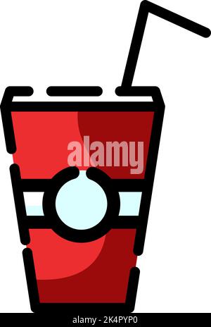 Cinema soda, illustration, vector on a white background. Stock Vector