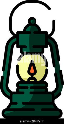 Camping lamp, illustration, vector on a white background. Stock Vector