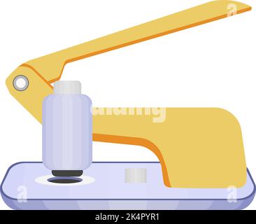 Yellow hole puncher, illustration, vector on a white background. Stock Vector