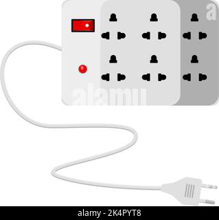 Electric extension board, illustration, vector on a white background. Stock Vector